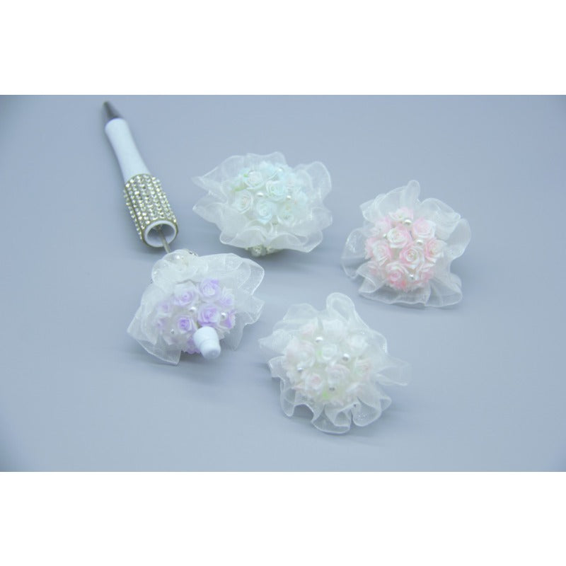 Wholesale 6pcs Heavy Handmade Beads Inlaid with Diamonds Luminous Bouquet DIY Jewelry Accessories Beads
